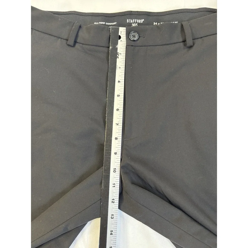 Stafford 365 Men's 34X32 Black Straight Fit‎ Classic Dress Pants Business Preppy